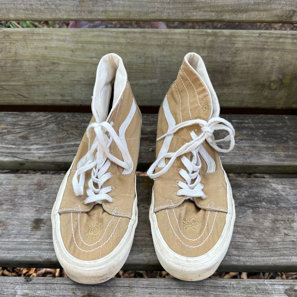 Vans Sk8-Hi Tapered Eco‎ Theory  Peace Leaf Mustard High Top Sneakers Men's 11.5 - Picture 3 of 9